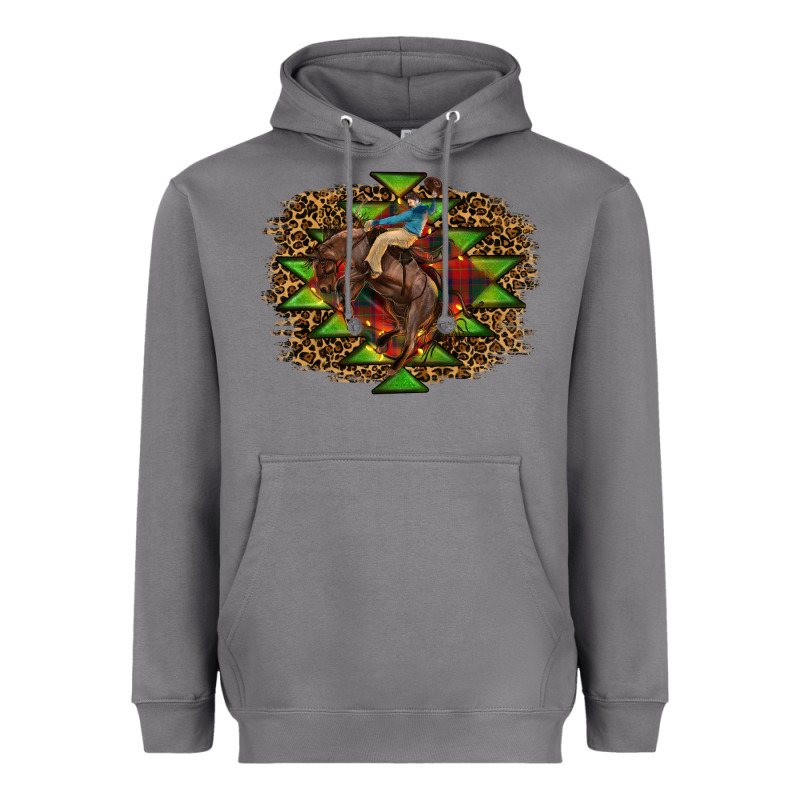 Western Christmas Rodeo Distressed Heavyweight Hoodie by RanaPortraitStore | Teevron