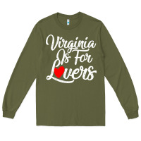 Army Green virginia is for lovers Long Sleeve Tee - linhVisuals