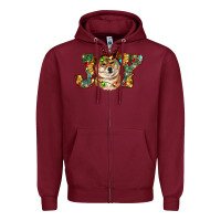 Burgundy shiba inu christmas joy Zipper Hoodie - RanaPortraitStore
