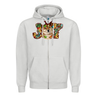 Dove Grey shiba inu christmas joy Zipper Hoodie - RanaPortraitStore