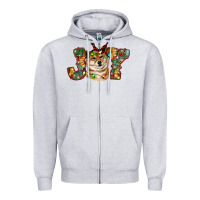 Heather Grey shiba inu christmas joy Zipper Hoodie - RanaPortraitStore