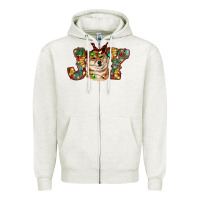 Oatmeal Heather shiba inu christmas joy Zipper Hoodie - RanaPortraitStore