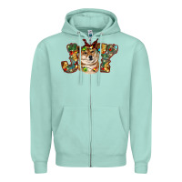 Seafoam shiba inu christmas joy Zipper Hoodie - RanaPortraitStore