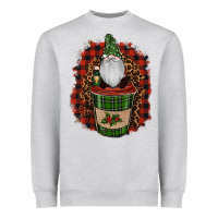 Heather Grey Gnomes With Coffee Christmas Heavyweight Sweatshirt - RanaPortraitStore