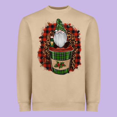 Gnomes With Coffee Christmas Heavyweight Sweatshirt Designed By Ranaportraitstore