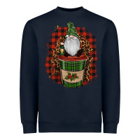 Navy Gnomes With Coffee Christmas Heavyweight Sweatshirt - RanaPortraitStore
