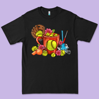 Softball Coffee Mug Premium Tee Designed By Fadigitalartstudio