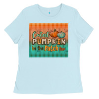Baby Blue cutest pumpkin in the patch tumbler Ladies Tee - BundleAndBundleShop