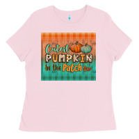 Bubblegum Pink cutest pumpkin in the patch tumbler Ladies Tee - BundleAndBundleShop