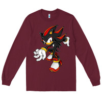 Burgundy Shadow The Hedgehog Long Sleeve Tee - linhVisuals