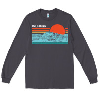 Smoke vintage california wave surf retro 80s california beach surfing Long Sleeve Tee - linhVisuals