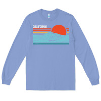Colony Blue vintage california wave surf retro 80s california beach surfing Long Sleeve Tee - linhVisuals