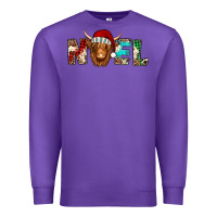 Purple noel long haired shaggy cow Premium Sweatshirt - Jasminsmagicworld