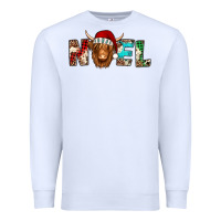 Noel Long Haired Shaggy Cow Premium Sweatshirt | Teevron