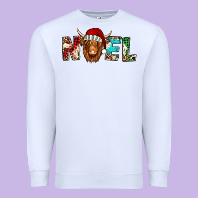 Noel Long Haired Shaggy Cow Premium Sweatshirt Designed By Jasminsmagicworld