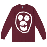 Burgundy the mighty boosh monkey skull Long Sleeve Tee - linhVisuals