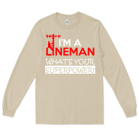 Mushroom im a lineman whats your superpower Long Sleeve Tee - linhVisuals