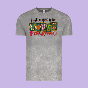 Just A Girl Who Loves Christmas Vintage Tee Designed By Fadigitalartstudio