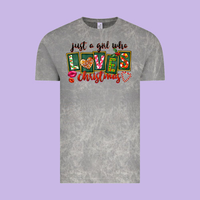 Just A Girl Who Loves Christmas Vintage Tee Designed By Fadigitalartstudio