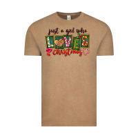 Vintage Coffee Just A Girl Who Loves Christmas Vintage Tee - FaDigitalArtStudio
