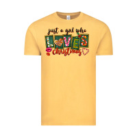 Vintage Mustard Just A Girl Who Loves Christmas Vintage Tee - FaDigitalArtStudio