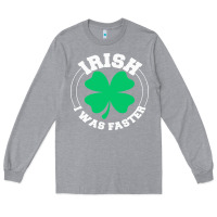 Heather Grey irish i was faster Long Sleeve Tee - linhVisuals