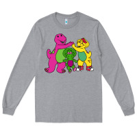 Heather Grey barney legendary Long Sleeve Tee - linhVisuals