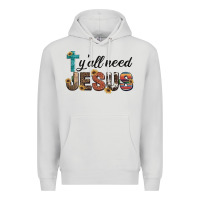 Dove Grey y'all need jesus Premium Hoodie - Artiststas
