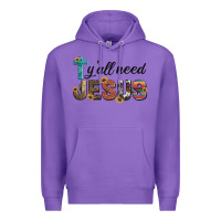 Purple y'all need jesus Premium Hoodie - Artiststas