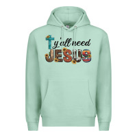 Seafoam y'all need jesus Premium Hoodie - Artiststas