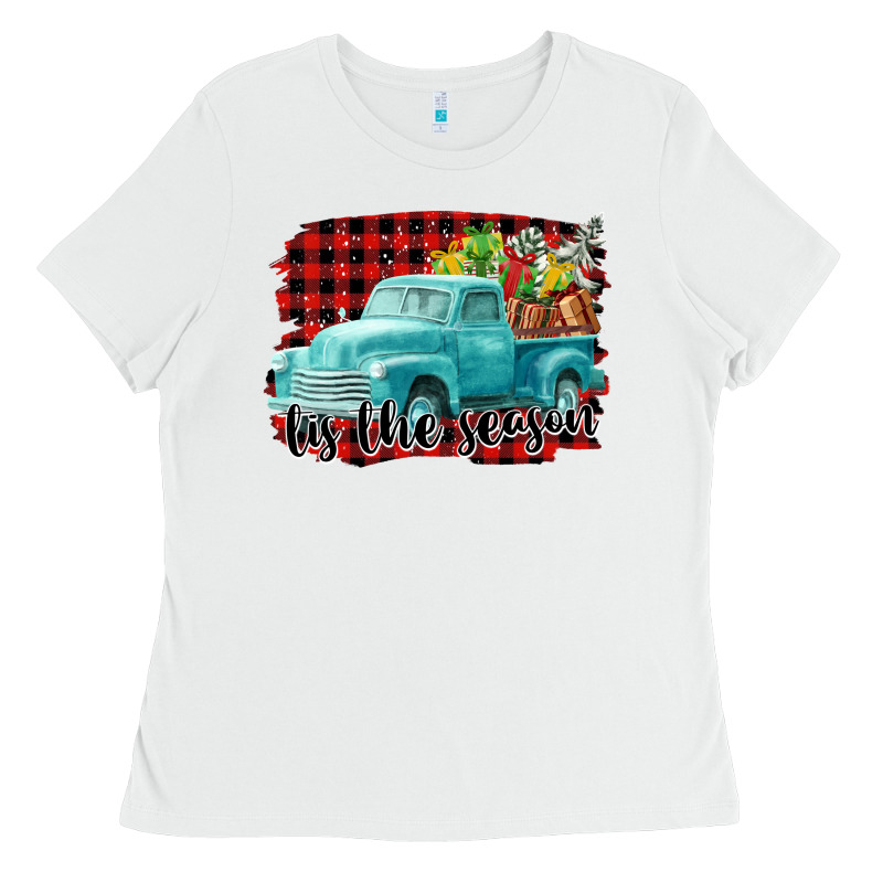 Tis The Season Christmas Truck Ladies Tee by FaDigitalArtStudio | Teevron