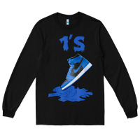 Black 1 retro high og dark marina blue tee shoes dripping got em t shirt Long Sleeve Tee - linhVisuals