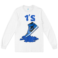 White 1 retro high og dark marina blue tee shoes dripping got em t shirt Long Sleeve Tee - linhVisuals