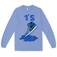 Colony Blue 1 retro high og dark marina blue tee shoes dripping got em t shirt Long Sleeve Tee - linhVisuals