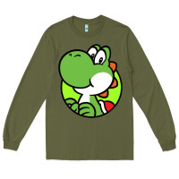 Army Green Cartoon Yoshi Long Sleeve Tee - linhVisuals