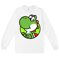 White Cartoon Yoshi Long Sleeve Tee - linhVisuals