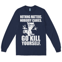 Navy kill yourself classic foamy the squirrel Long Sleeve Tee - linhVisuals
