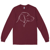 Burgundy weimaraner t  shirt weimaraner dog line art Long Sleeve Tee - linhVisuals