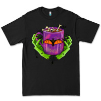 Black Halloween Coffee Cup With Hands Premium Tee - FaDigitalArtStudio