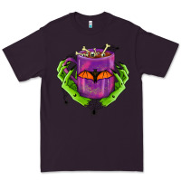 Plum Halloween Coffee Cup With Hands Premium Tee - FaDigitalArtStudio