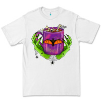 White Halloween Coffee Cup With Hands Premium Tee - FaDigitalArtStudio