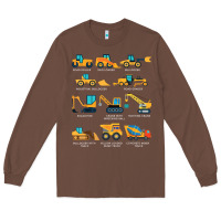 Chestnut construction excavator vehicle boys builder heavy equipment t shirt Long Sleeve Tee - linhVisuals