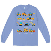 Colony Blue construction excavator vehicle boys builder heavy equipment t shirt Long Sleeve Tee - linhVisuals