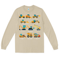 Construction Excavator Vehicle Boys Builder Heavy Equipment T Shirt Long Sleeve Tee | Teevron