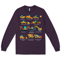 Plum construction excavator vehicle boys builder heavy equipment t shirt Long Sleeve Tee - linhVisuals