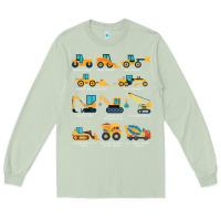Matcha construction excavator vehicle boys builder heavy equipment t shirt Long Sleeve Tee - linhVisuals