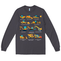 Smoke construction excavator vehicle boys builder heavy equipment t shirt Long Sleeve Tee - linhVisuals