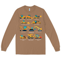 Toasted Coconut construction excavator vehicle boys builder heavy equipment t shirt Long Sleeve Tee - linhVisuals
