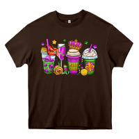 Chocolate Brown mardi gras coffee cups Heavy Core Tee - OliviaCreatesArt
