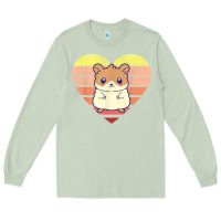 Matcha cute hamster design retro heart shape vintage t shirt Long Sleeve Tee - linhVisuals